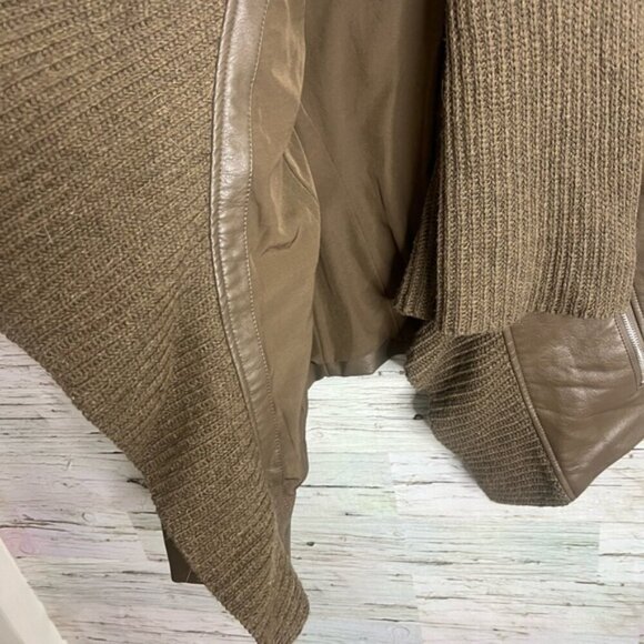 Guess Faux Leather Jacket with waterfall detail size xs brown - Picture 4 of 8